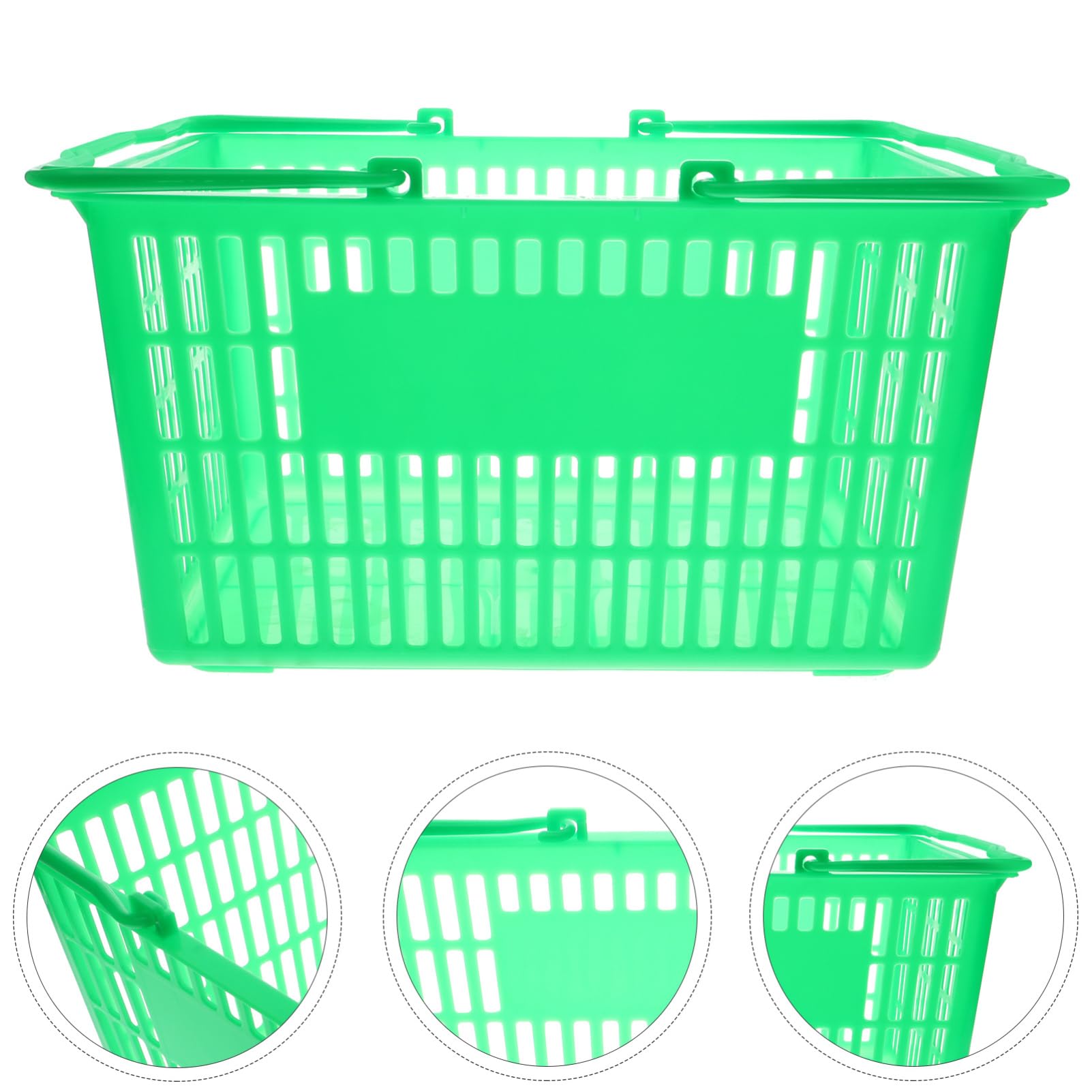 ULTECHNOVO Cestino Portaoggetti in Plastica Spesso Manico per Facile Trasporto, Contenitore per Cosmetici e Snack per Negozi di Frutta e Alimentari