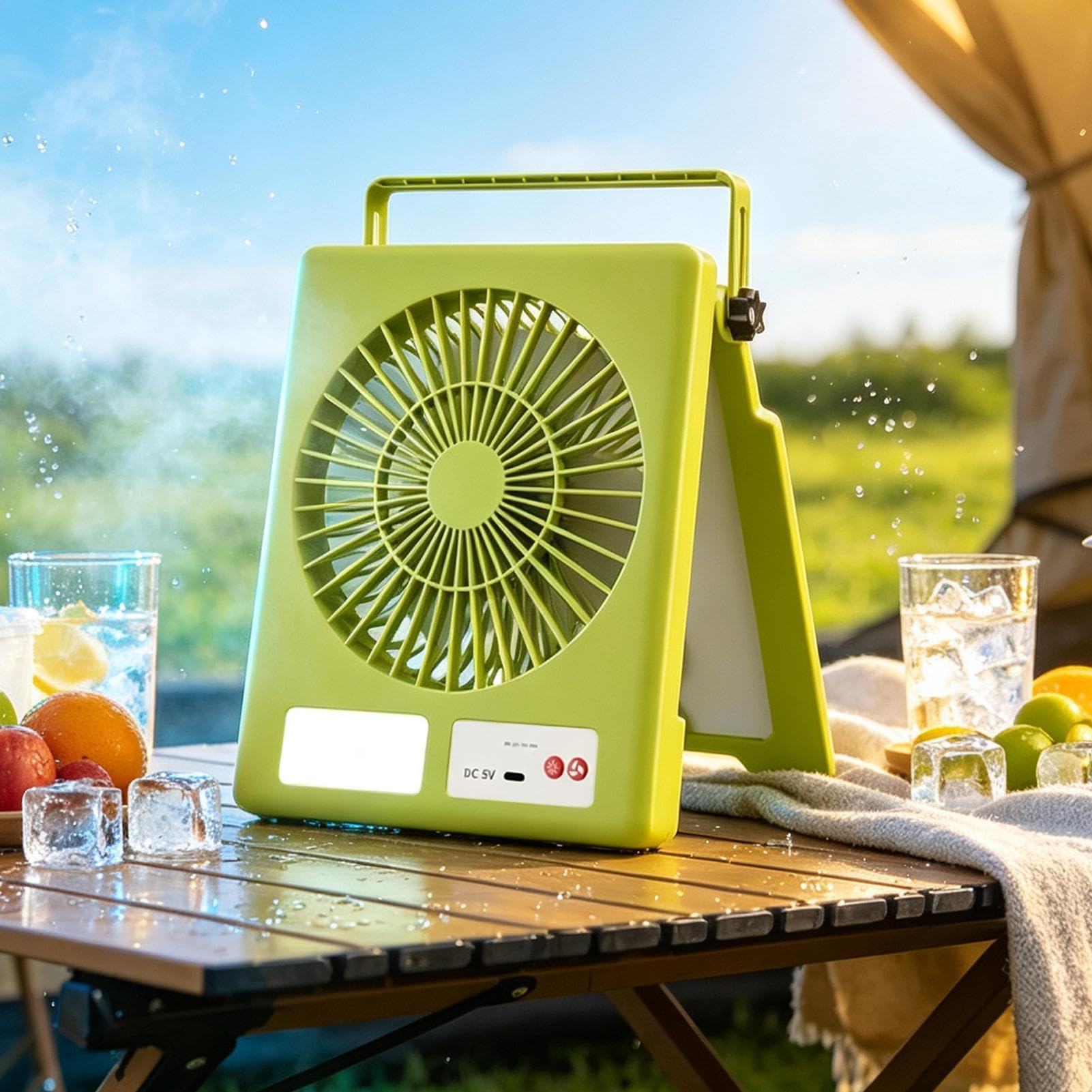 Ángulo del ventilador alimentado por energía solar, ajustable, bajo ruido