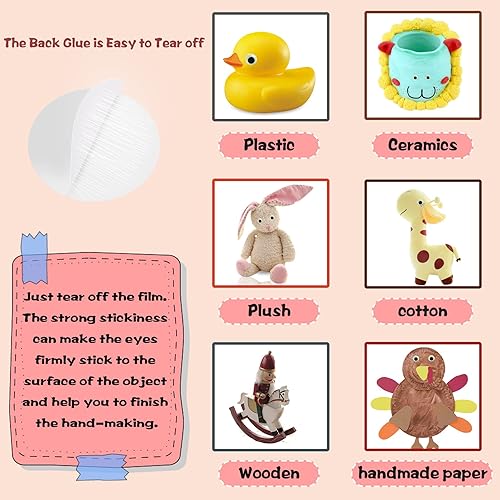 Miniatura 3 de UPINS 300 piezas que brillan en la oscuridad Googly Wiggle Eyes autoadhesivas luminosos ojos de Google para manualidades, 0.472 pulgadas (0.472 in),