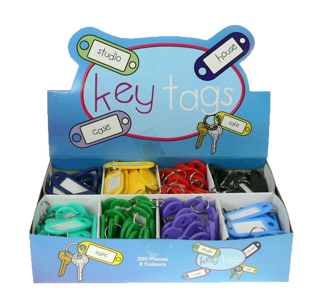 Harts Multicolor 200 Assorted Colour Keyring Fob Id Tags