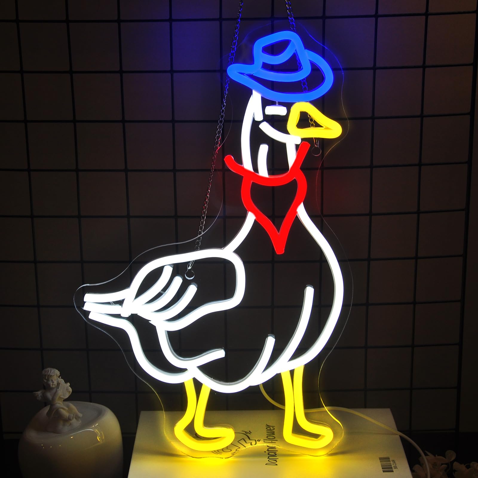 Ebdobgbs Cowboy Goose Neon Sign Led Neon Lights Neon Signs for Wall Decor Light Up Sign for Birthday Party Club Gift