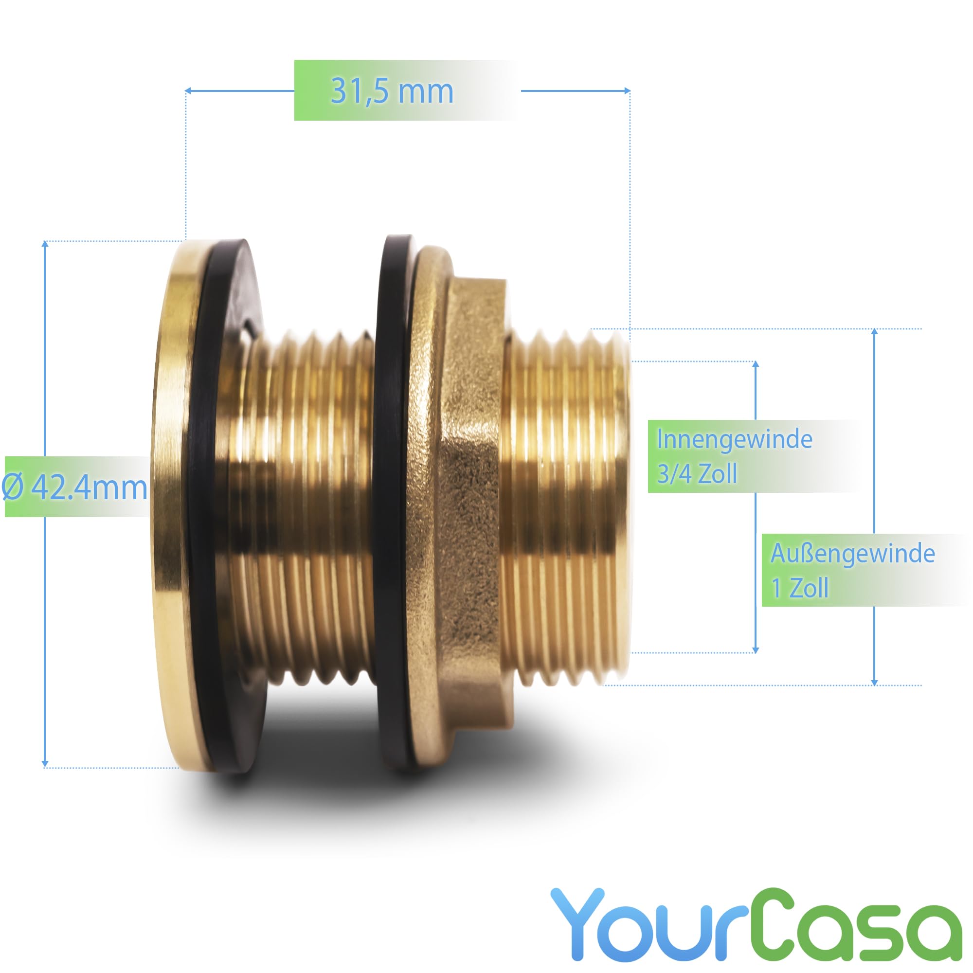 GZhaizhuan 3 Pièces Raccord Citerne Eau De Pluie 1/2 Connecteur De Réservoir D'eau, Raccord Pour