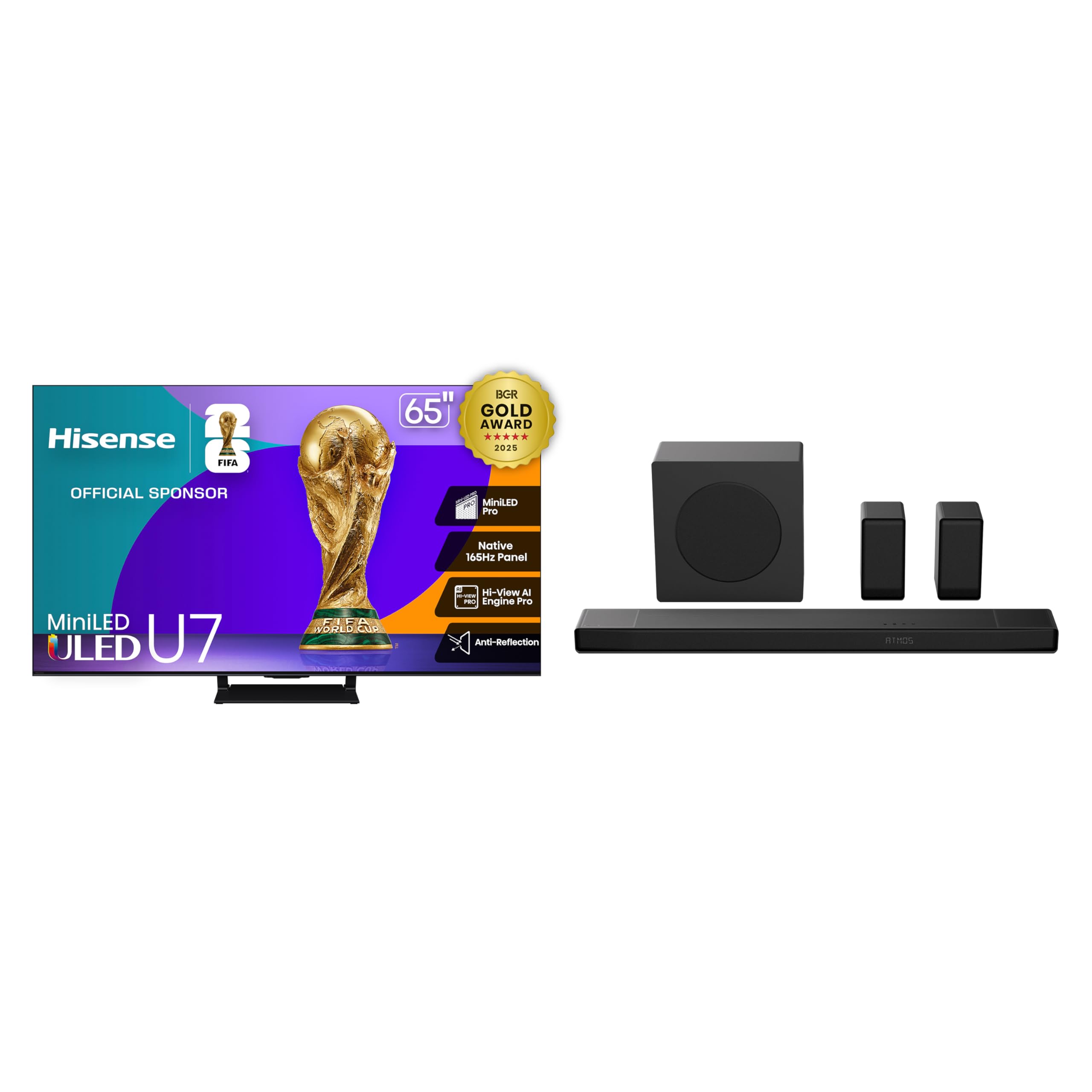 Bundle of Hisense 65" U7 TV with AX5140Q soundbar