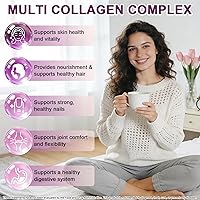 Vista 3 de Gotas líquidas de péptidos de colágeno múltiple, 2 onzas – Tipos I, II, III, V, X, Complejo de colágeno hidrolizado para cabello, piel, uñas, huesos