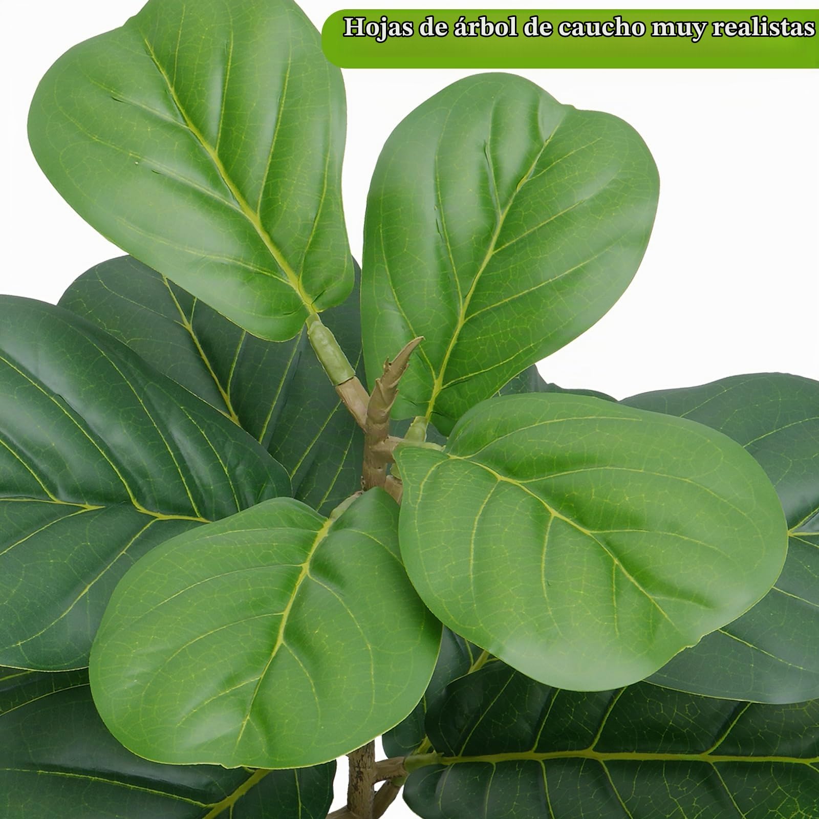 Ficus Lyrata Artificial 150 cm Planta Artificial Interior con Maceta Arbol Artificial Grande Árbol de Higuera Lira para Hogar Jardín Balcón Oficina Decoración Interior y Exterior