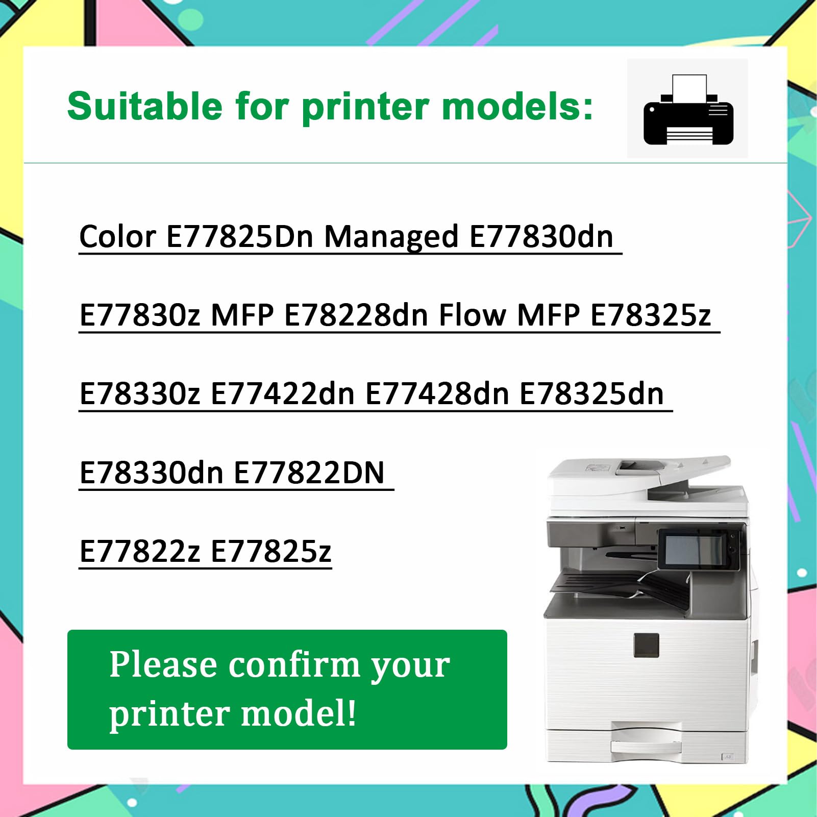 Compatible para HP W9048MC Caja De Toner De Residuos para Color E77830dn E77830z MFP E78228dn E78325z E78330z E77422dn E77428dn E78325dn E78330dn E77822DN E77822z E77825z 1-Pack