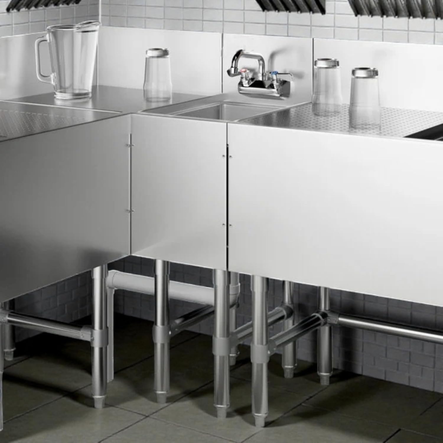 19" x 12" 1 Bowl Underbar Hand Sink with Faucet Utility Sink Fregadero De Cocina Bar Sink Wash Sink Deep Sink Handwash Sink Slop Sink