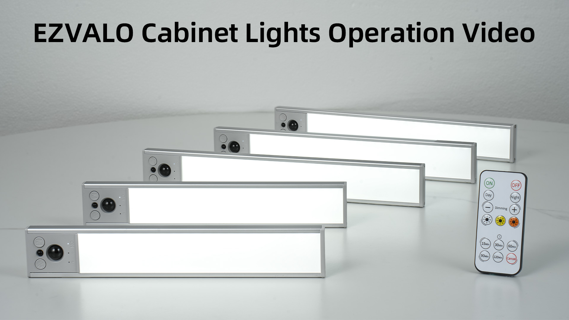 Image of EZVALO 5-Pack 10inch Under Cabinet Lighting, 2400mAh Rechargeable Motion Sensor Light, Magnetic Closet Lights with Dimmable & 3 Color Temps, Wireless Motion Activated Lights with Remote for Kitchen
