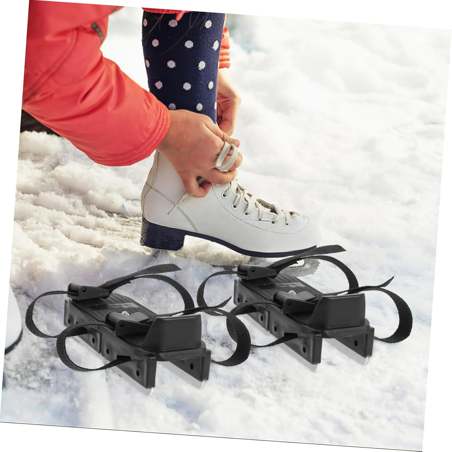 KICHOUSE 1Pair Ice Skates Double Runner Design Fall Skating Shoes for Ice Skating Shoes for Beginner Skaters