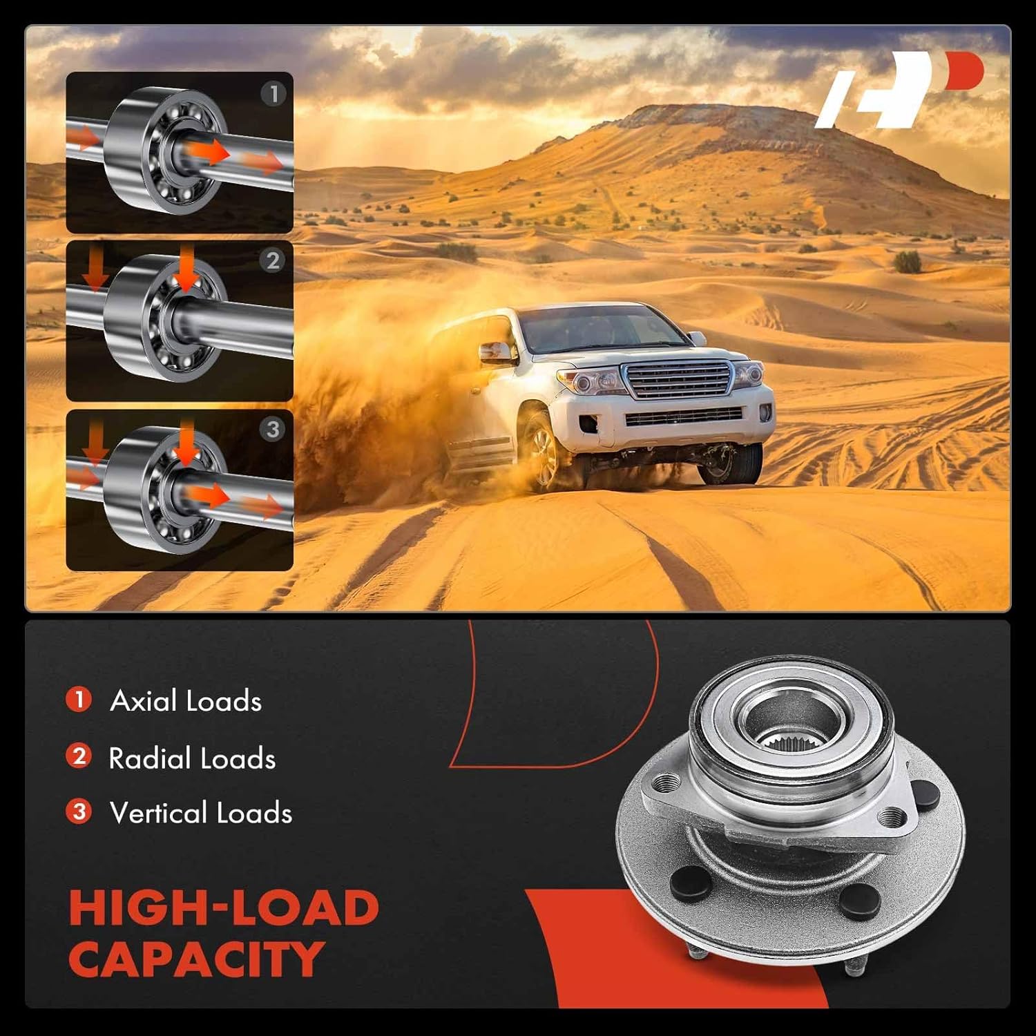 A-Premium Front Wheel Bearing and Hub Assembly with ABS & 5-Lug Compatible with Dodge Ram 1500 2000-2001, 4WD & 2-Wheel ABS Only