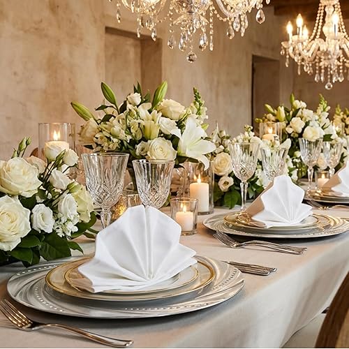 Miniatura 5 de ZENFUN Paquete de 12 platos de carga de plástico plateados, cargadores redondos de 13 pulgadas, cargadores decorativos para cena, platos de servicio