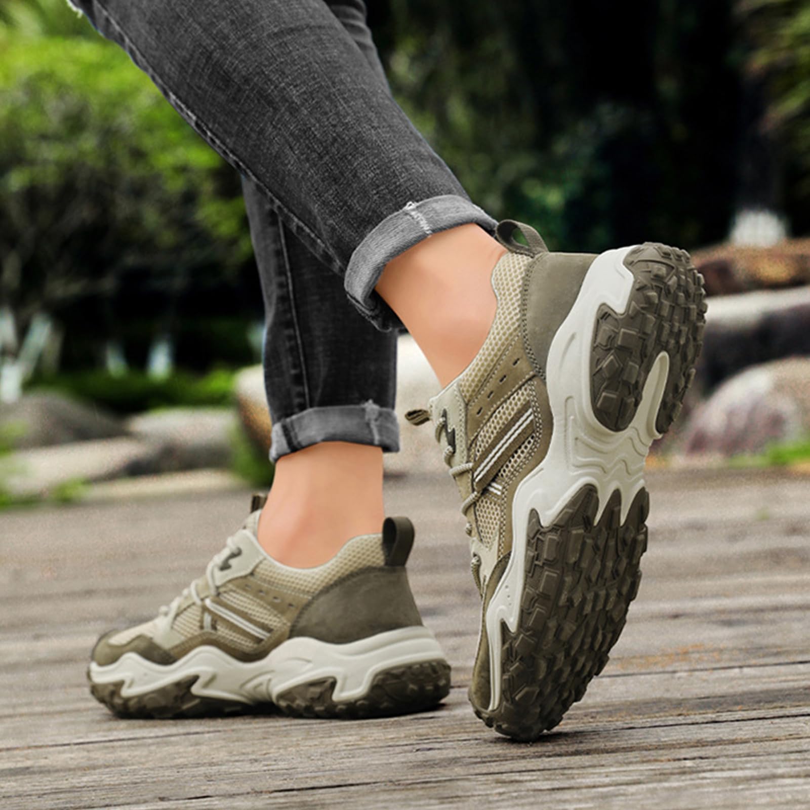 Hombre Zapatos de Senderismo Ligeras Zapatillas de Trekking Antideslizante Impermeables Trail Running Camping Deportivas