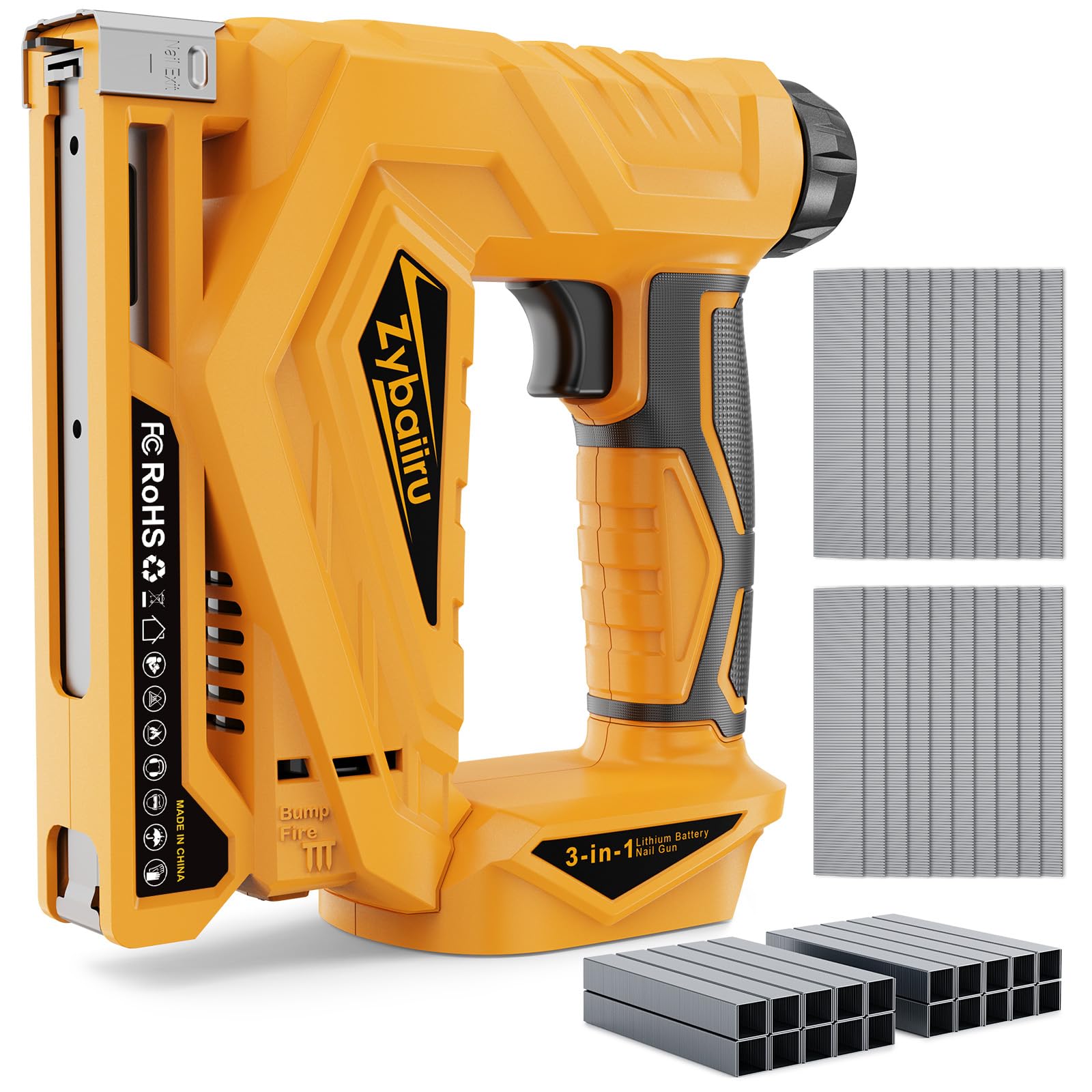 Photo 1 of Zybaiiru 3-In-1 Cordless Staple Nail Gun, 18 GA Brad Nailer