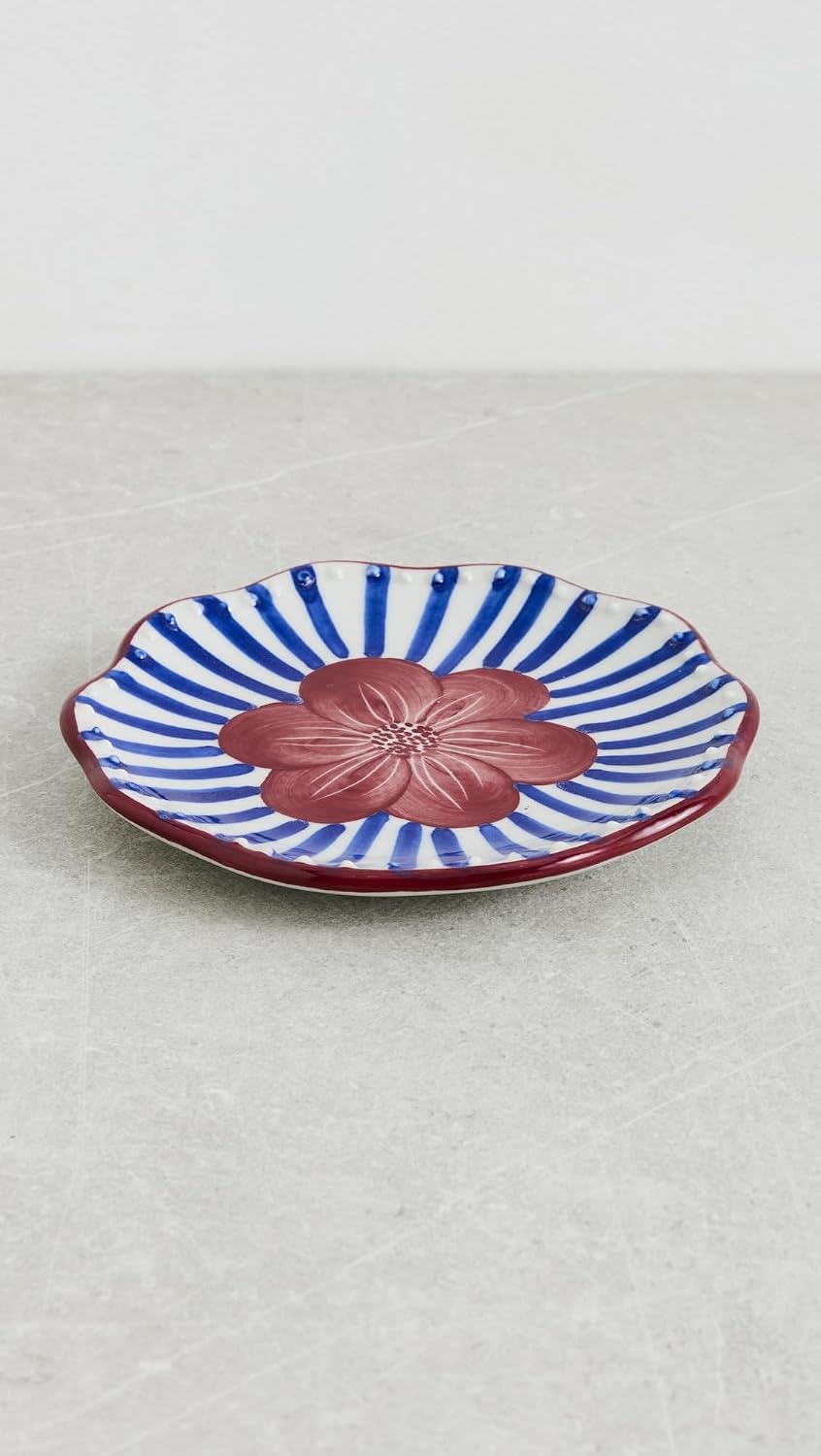 Carolina K Women's Etched Flower Dessert Plate