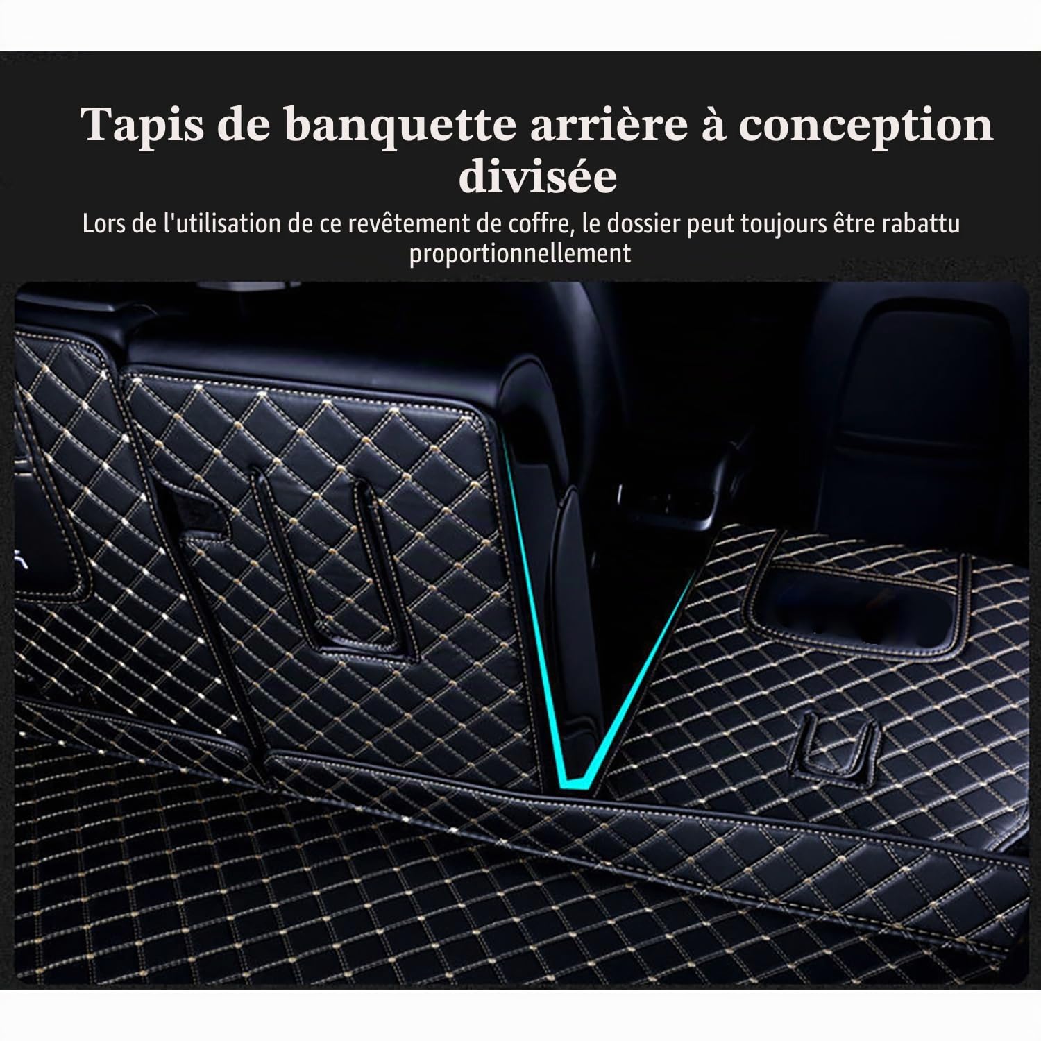 Tapis de coffre pour Tesla Model Y Juniper Launch Edition 2026 (5 places) - Couverture complète de luxe, imperméable, ajustement personnalisé (noir/beige)