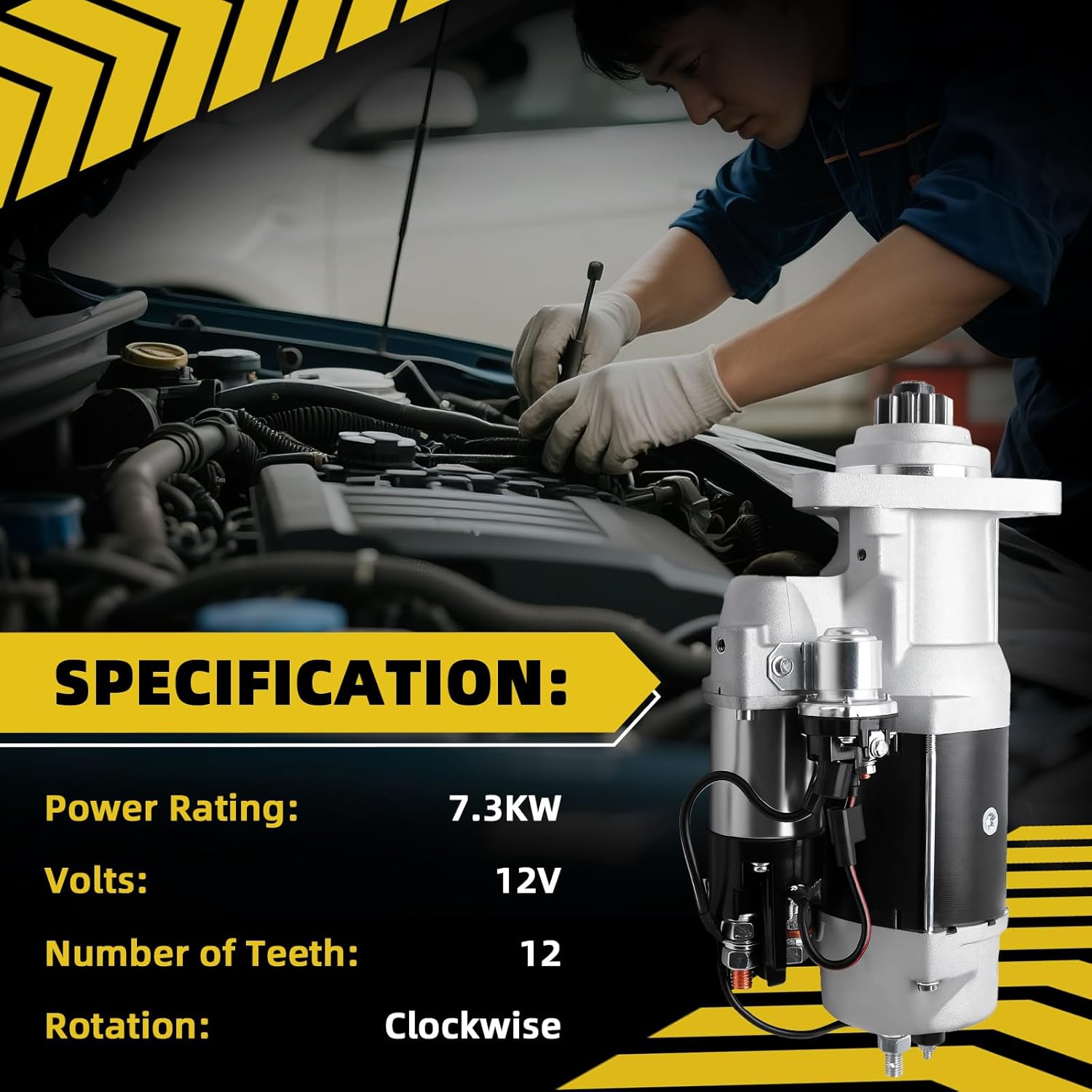 21942885 21942894 Starter Compatible with Volvo Mack 9700 VAH VHD VNL VNM Anthem CHU CTP CXP CXU GU7 Series HD Trucks 2007-2022 Replace 22398219 22398223 22421157