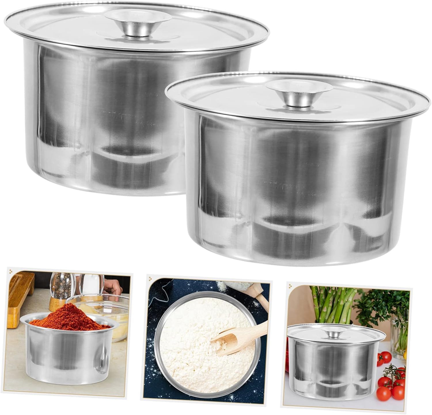 BESPORTBLE Stainless Steel Spice Jar with Lid Multi-Functional Condiment Canister for Kitchen Heavy-Duty Storage Pot for Sauces and Seasonings for Home and Commercial Use image 5
