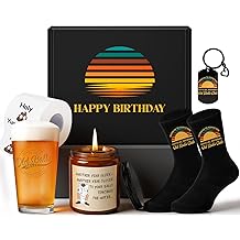 Birthday Gifts for Men, Funny &ldquo;Old Balls Club&rdquo; Birthday Gift Beer Glass Candle Set for Him, Dad, Husband, Boyfriend, Brothers, Friends &amp; Coworkers &ndash; Unique Gag Gift Idea for Adult Men Turning Any Age
