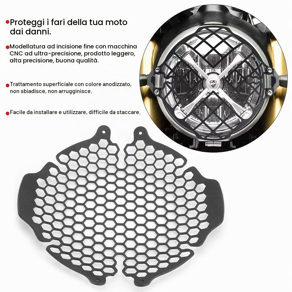 Griglia protezione faro Motocicletta Copertura del Griglia del Faro protezione moto protezione faro per Scrambler800 400 15-19