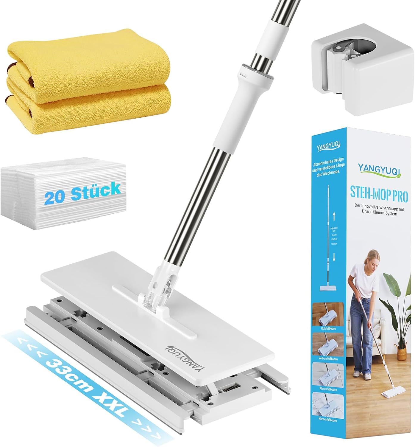 Wischmopp mit Druck-Klemm-System