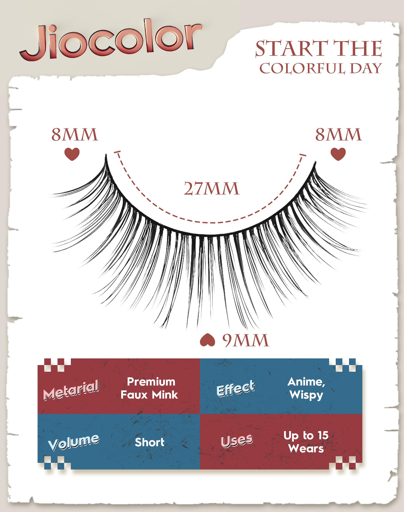 Mink Lashes Natural Look Wispy Eyelashes Short Wispy False Lashes 9mm 3D Strip Fake Eyelashes C Curl Eye Lashes 7 pairs S2: S2- Wispy Manga