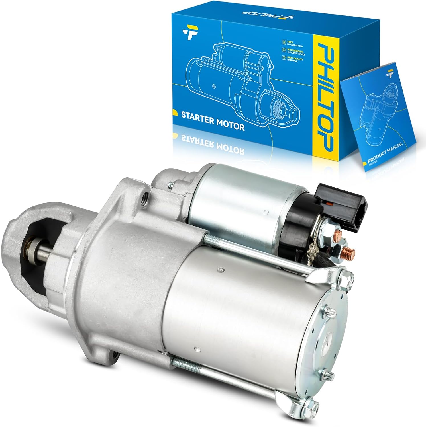 PHILTOP 17989N Starter Compatible with Hyundai, Kia, 2006-2009 Sonata, 2006-2009 Optima, 2010 Forte, 2010-2013 Genesis Coupe, 2007-2009 Rondo, 1.2KW 12V 8 Teeth CW