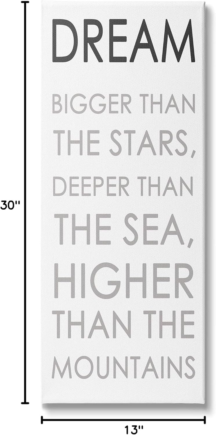 Stupell Industries Dream Bigger Than The Stars Motivational Kids Phrase
