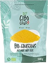 Corn and Rice Couscous - 500 g. 70% Corn and 30% Rice. Couscous Gluten Free by Nature. Rich in Carbohydrates and Fibre Source. Versatile for sweetness or savory recipes.