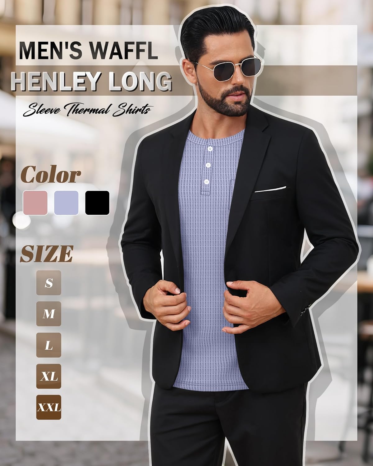 3 Pack Men's Waffle Henley Long Sleeve Thermal Shirts, Lightweight Casual Undershirts Pullover Tops with Pockets - Image 3