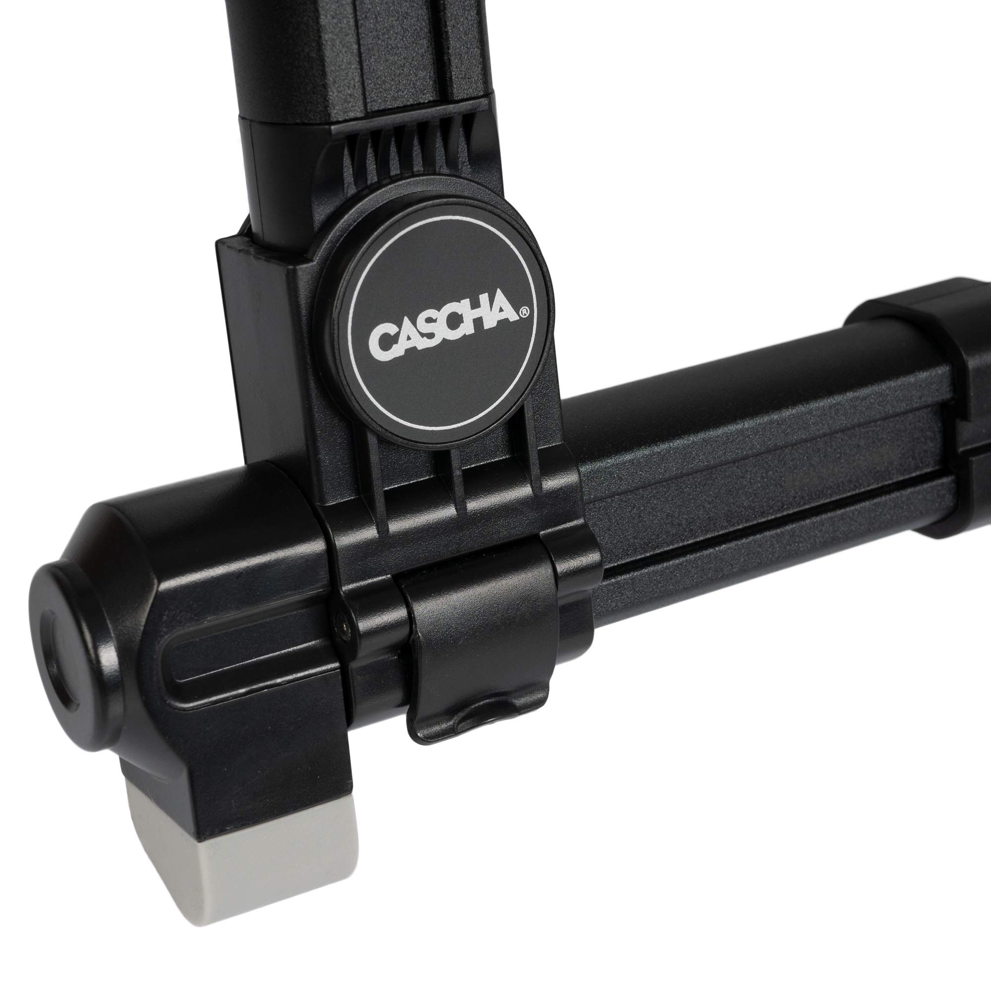 CASCHA Ukulelenständer aus Aluminium, verstellbarer und klappbarer Ständer mit rutschfesten Gummifüßen, A-Form, Schwarz – Ideal für Konzert-Ukulelen und Kinder