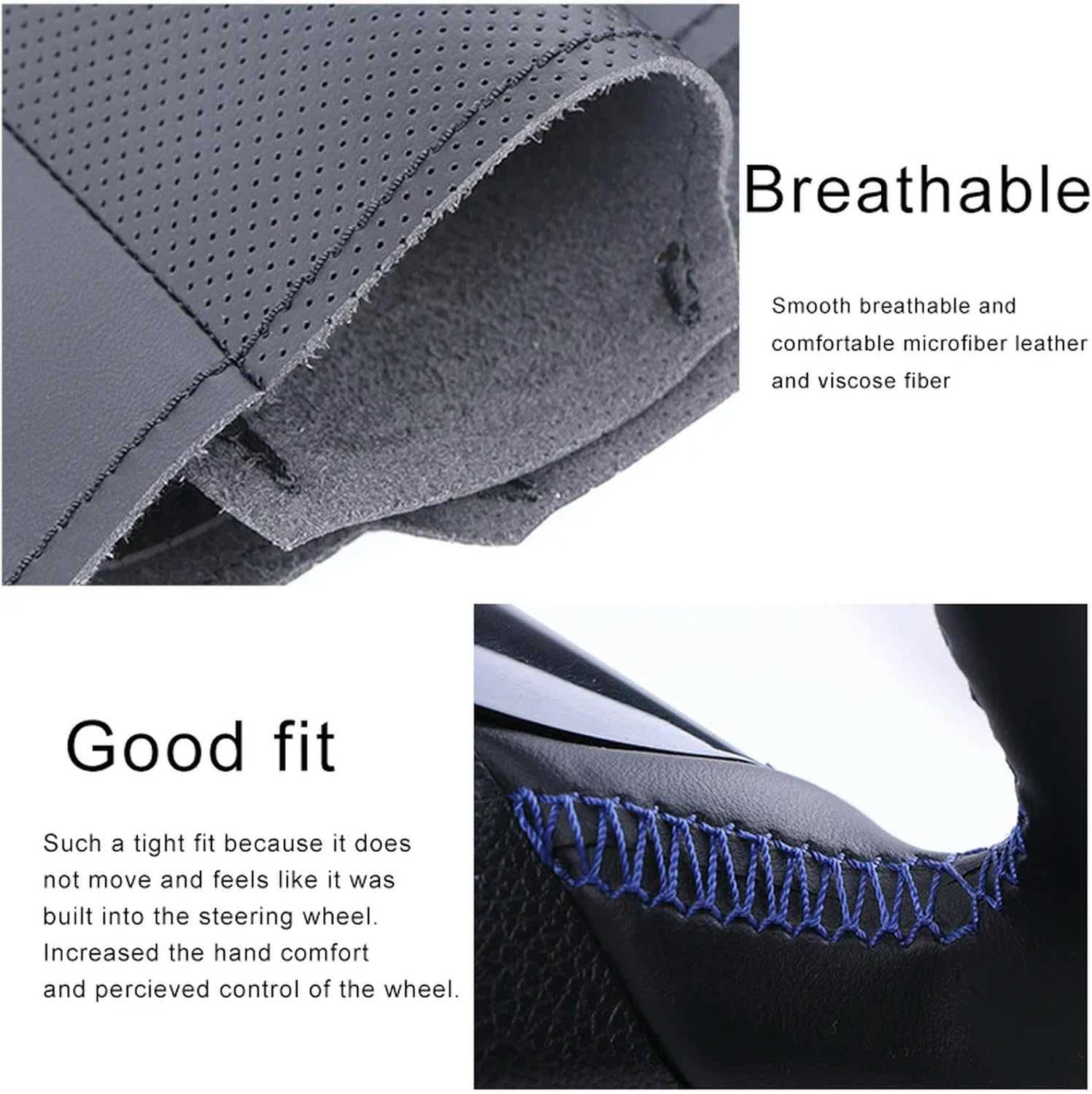 Hand Sewing Black Car Steering Wheel Cover, for Audi TT TTS (8J) 2006-2013 2014 A3 S3 (8P) Sportback 2008 2009 2010 2011 2012