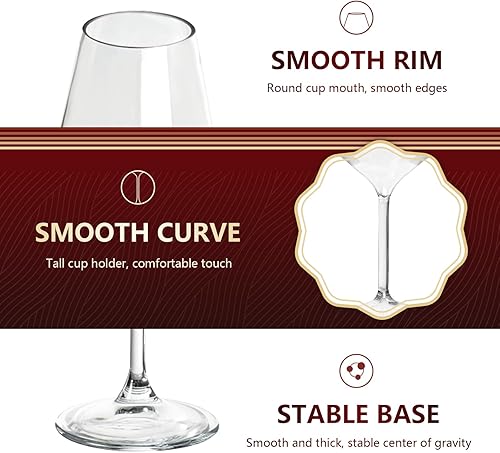 Miniatura 3 de 4 copas de vino de plástico de 15 onzas con tallo, copas transparentes irrompibles para el hogar, boda, campamento, viajes, copas de vino flotantes