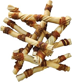 Wild Eats Water Buffalo Jerky Wrapped Cheek Twist Dog Chews - 10 Pack (Healthy Alternative for Beef Rawhides for Dogs, Natural Treat, Single Source Protein Dog Treat)