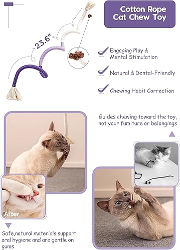 Miniatura 3 de Juguetes para gatos de interior, juego de 21 juguetes interactivos con resortes, ratones, cuerdas de hierba gatera, bolas de pompón, campanas, bola