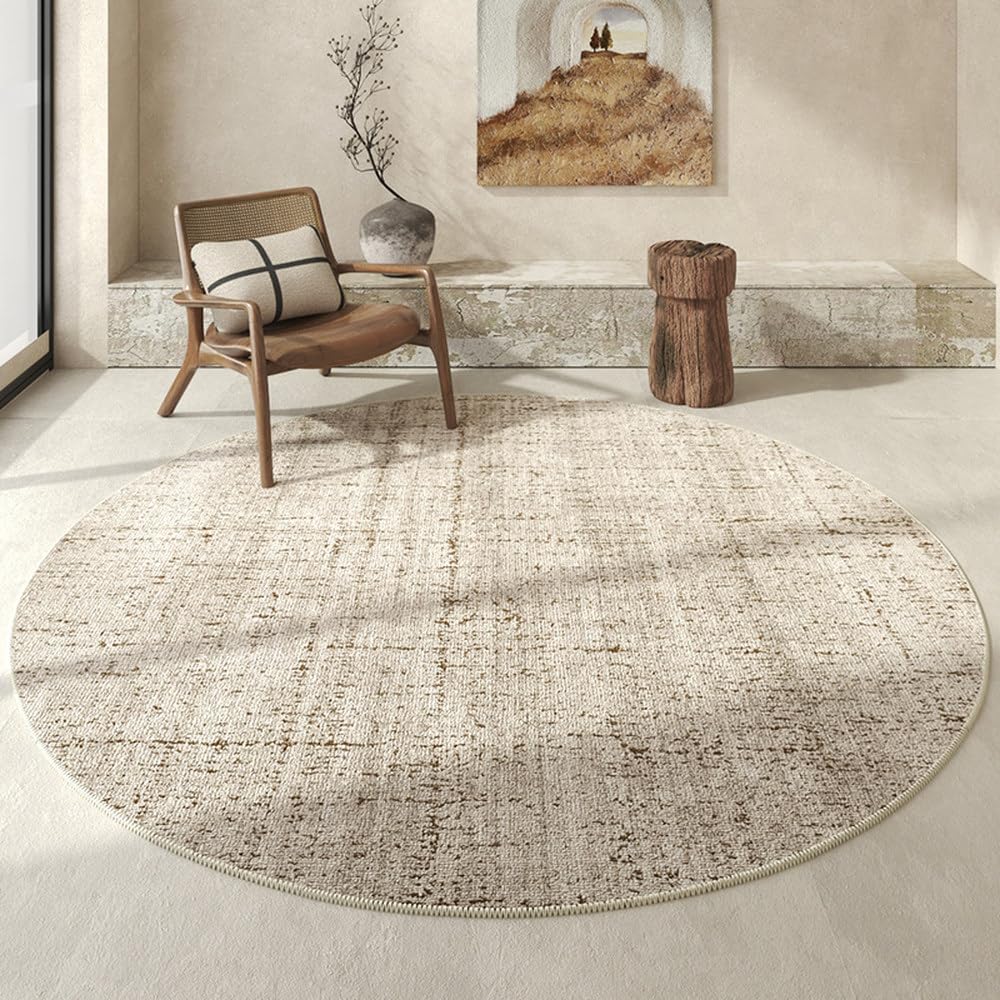 Grand tapis de maison rond 160 cm pour un salon chaleureux