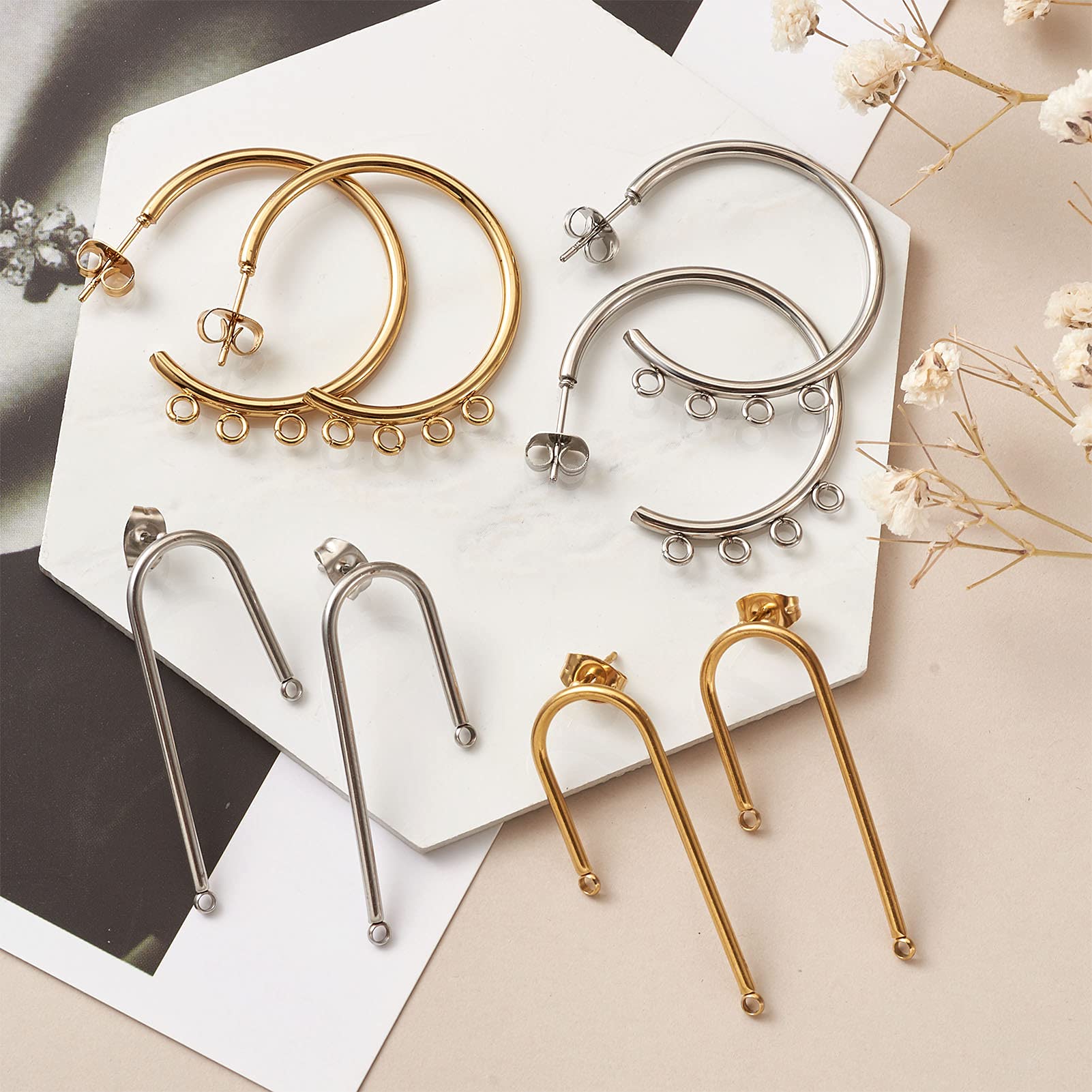 Crochets Ronds Pour Boucles D'oreilles En Acier Inoxydable Pour DIY