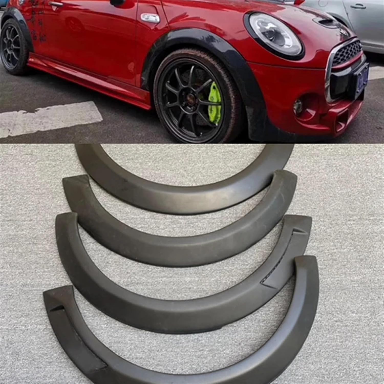 4PCS Car Real Carbon Fiber Wheel Eyebrow Eyelids Fender Arches Flares Trim Cover Sticker Compatible for BMW Mini F56 F55 S 2014-2021 (Color : Real Carbon Fiber)
