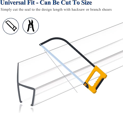 Miniatura 8 de EAISMON Tira de sellado para puerta de ducha sin marco, paquete de 2 unidades x 78 pulgadas de alto para puerta de ducha de vidrio de 38 pulgadas de