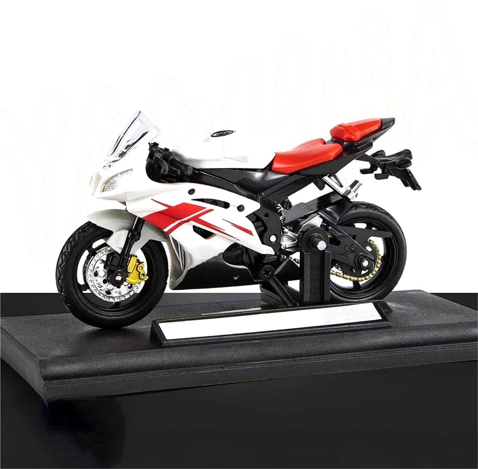 Modello in Scala Modellino di Moto in Lega Pressofusa Scala 1/18, Giocattolo da Collezione per Hobby, Regalo per Fuoristrada per Yamaha R6(White)
