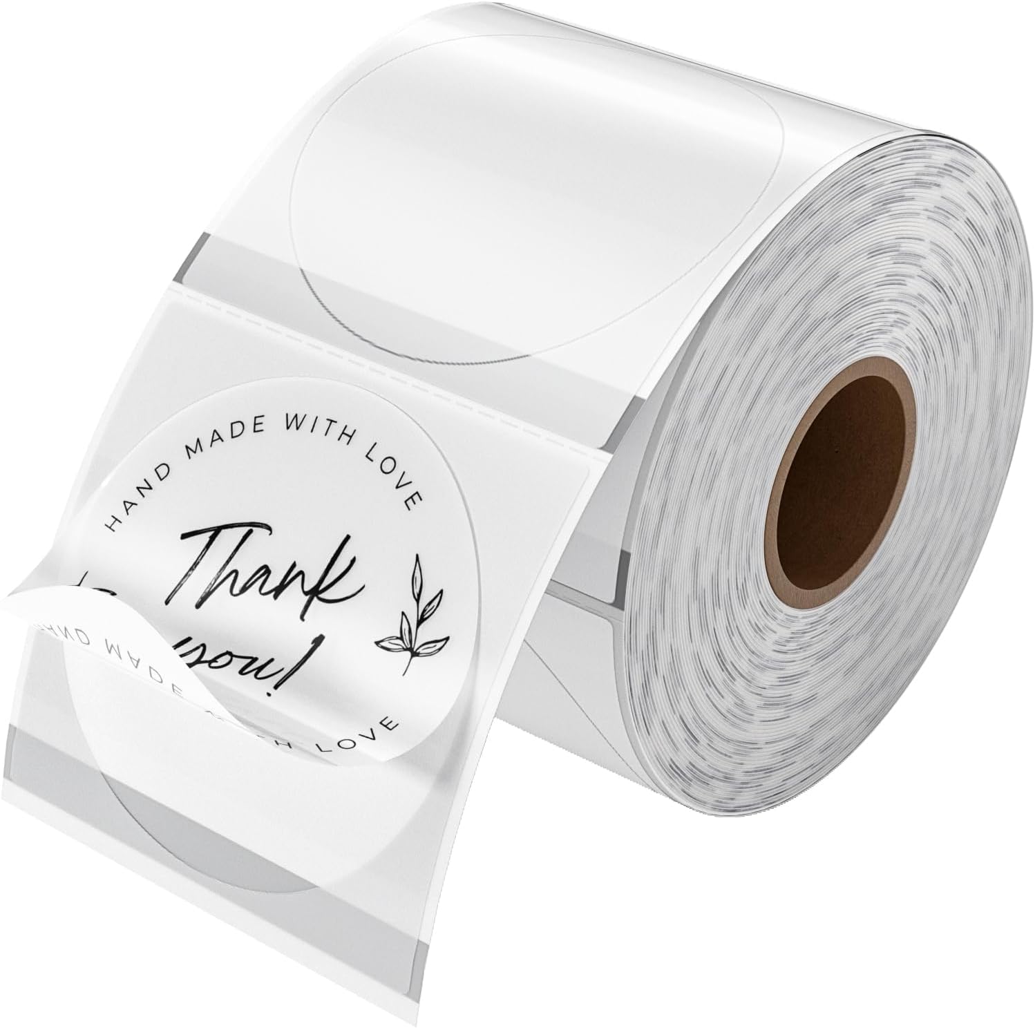 MUNBYN 50x50mm Transparent Round Thermal Sticker Labels, Self Adhesive