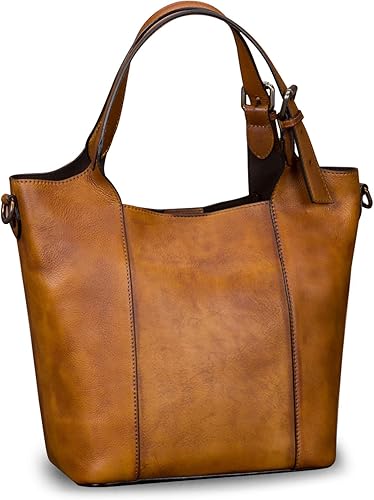 Miniatura 2 de Genuine Leather Handbag for Women Vintage Handmade Shoulder Bag Purse Tote Cowhide Satchel Crossbody Top-Handle Bags