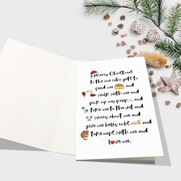 Merry Christmas Card form Dog, Funny Christmas Card for Dog Owner, Cute Dog Holiday Card, Xmas Card Gift for Men Women