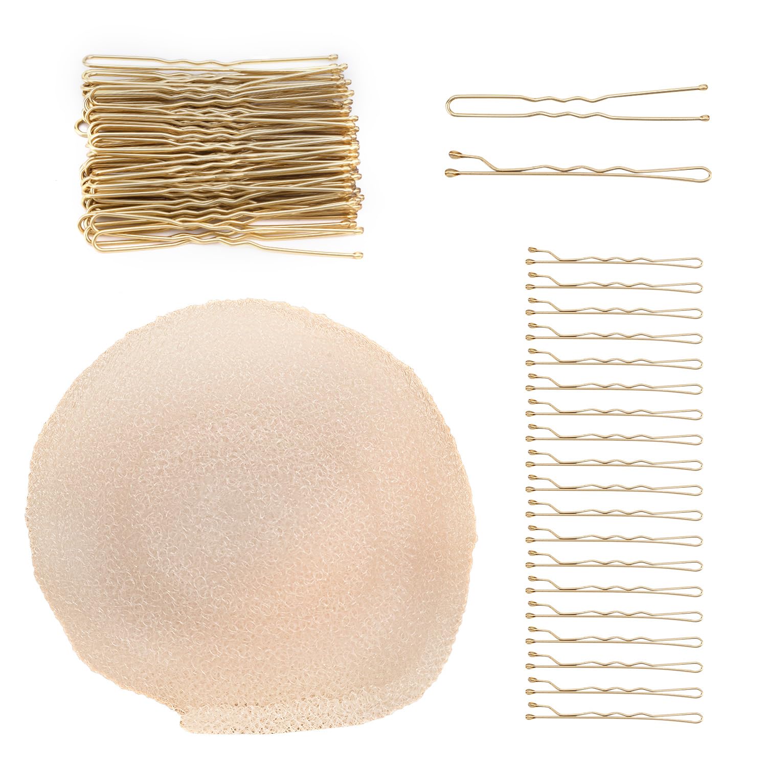 Hair Sponge for Updo 4.92ft Long Hair Padding Updos Hairs Filler Bun Maker Bumps Volume Insert Styling Tool for Women Men Instant Buns & Voluminous Updos (Gold)