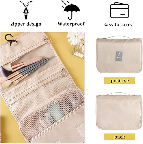 Vista 32 de Pengxiaomei Neceser de tocador, bolsa de cosméticos colgante impermeable, bolsa de maquillaje de viaje portátil, bolsa de maquillaje multifunción