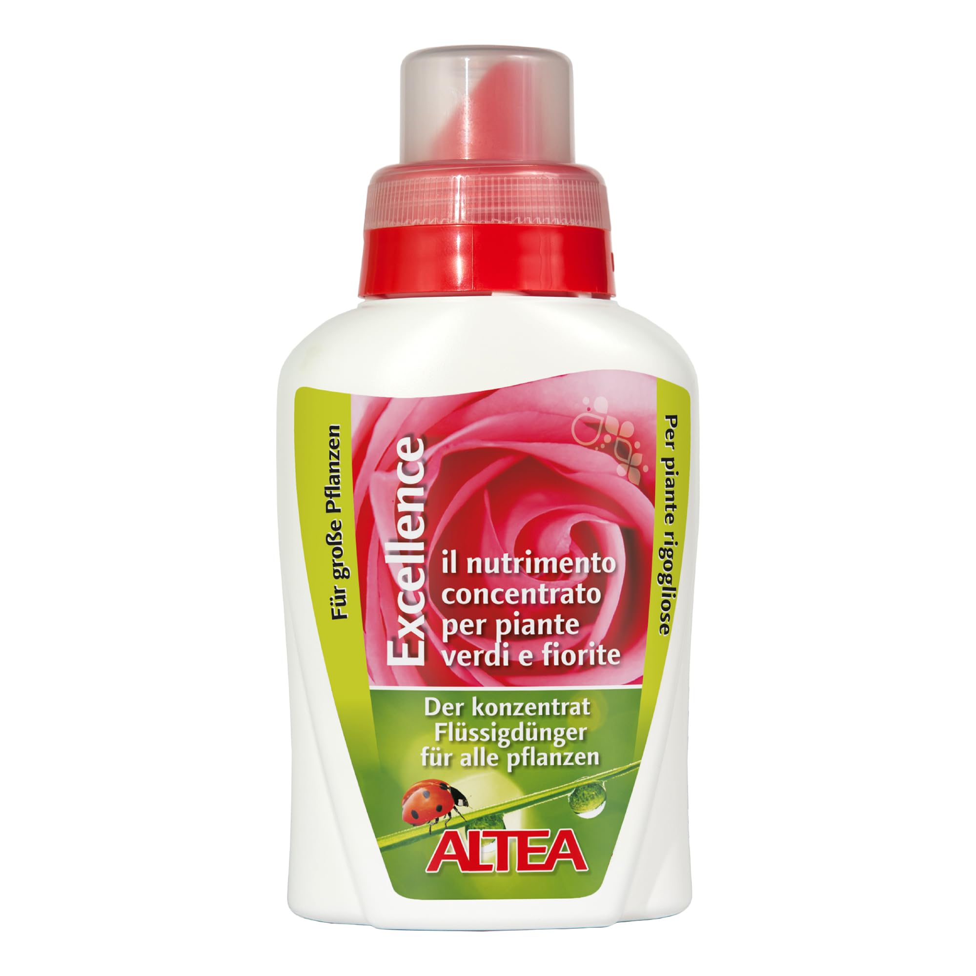 Altea Excellence Flüssigdünger Konzentrat für Pflanzen und Blumen, Vollnahrung für grüne und blühende Pflanzen, mit natürlichen Extrakten, belebt die Pflanze, Dosierflasche (2 x 300 ml)