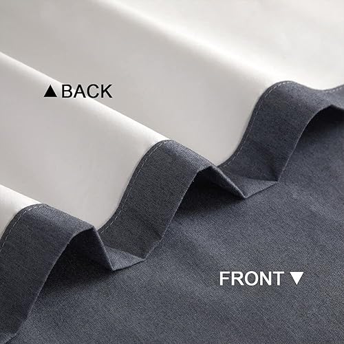 Miniatura 13 de LOYOLADY Cortinas opacas blancas puras de 72 pulgadas de largo, juego de 2 paneles de cortinas con aislamiento térmico para sala de estar, cortinas