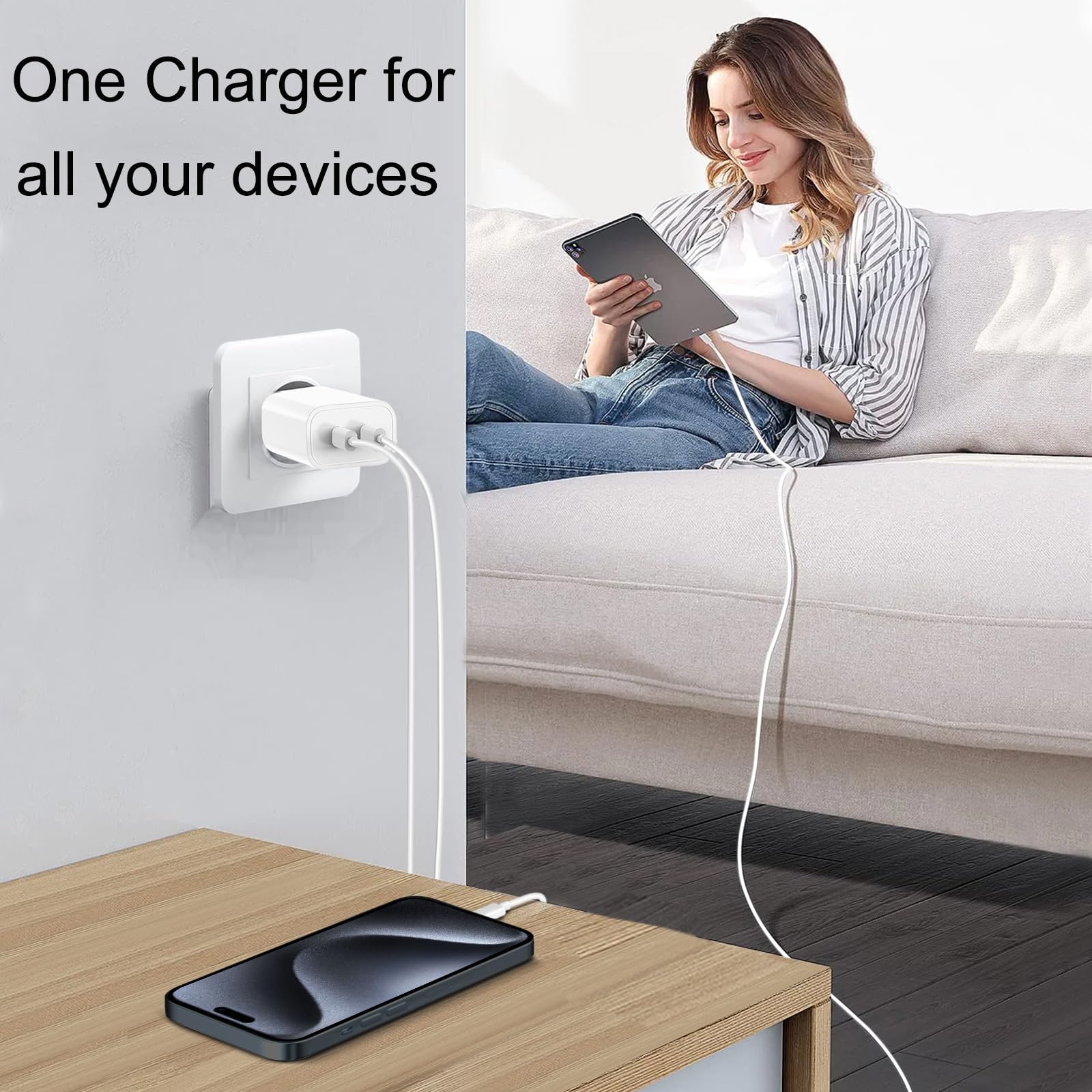 40W USB C Ladegerät Mit 2m Kabel - Schnelllader Für IPhone 17/16/15