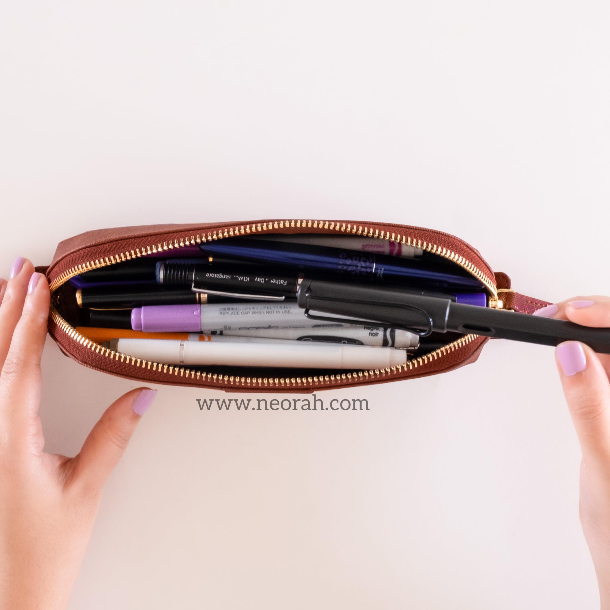 Trousse à stylos/cosmétiques, marron, PEN POUCH, Trousse à crayons