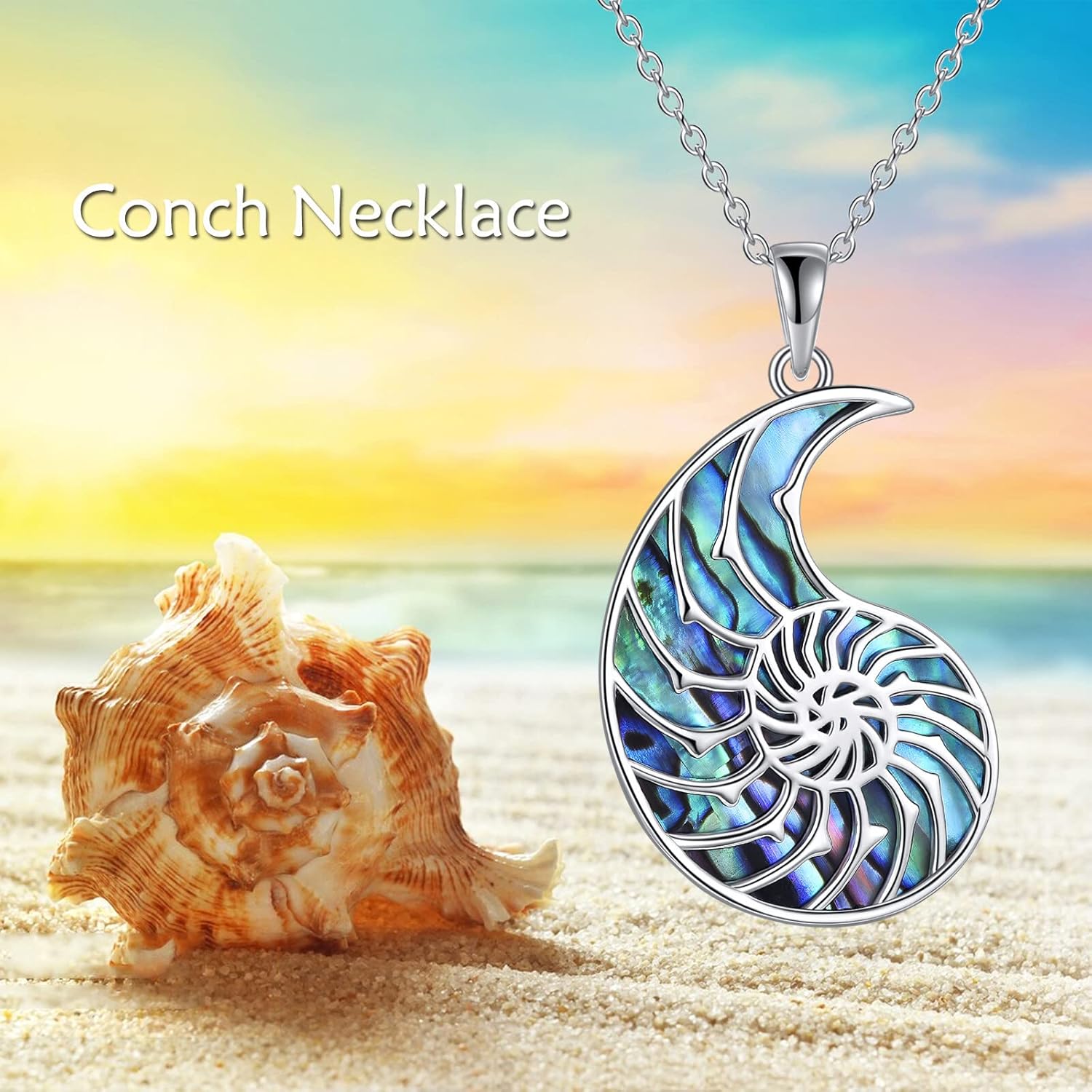 AXELUNA Moon Sun Star Necklace 925 Sterling Silver Abalone Shell Moon and Sun Pendant Necklace for Women Girls - Image 6