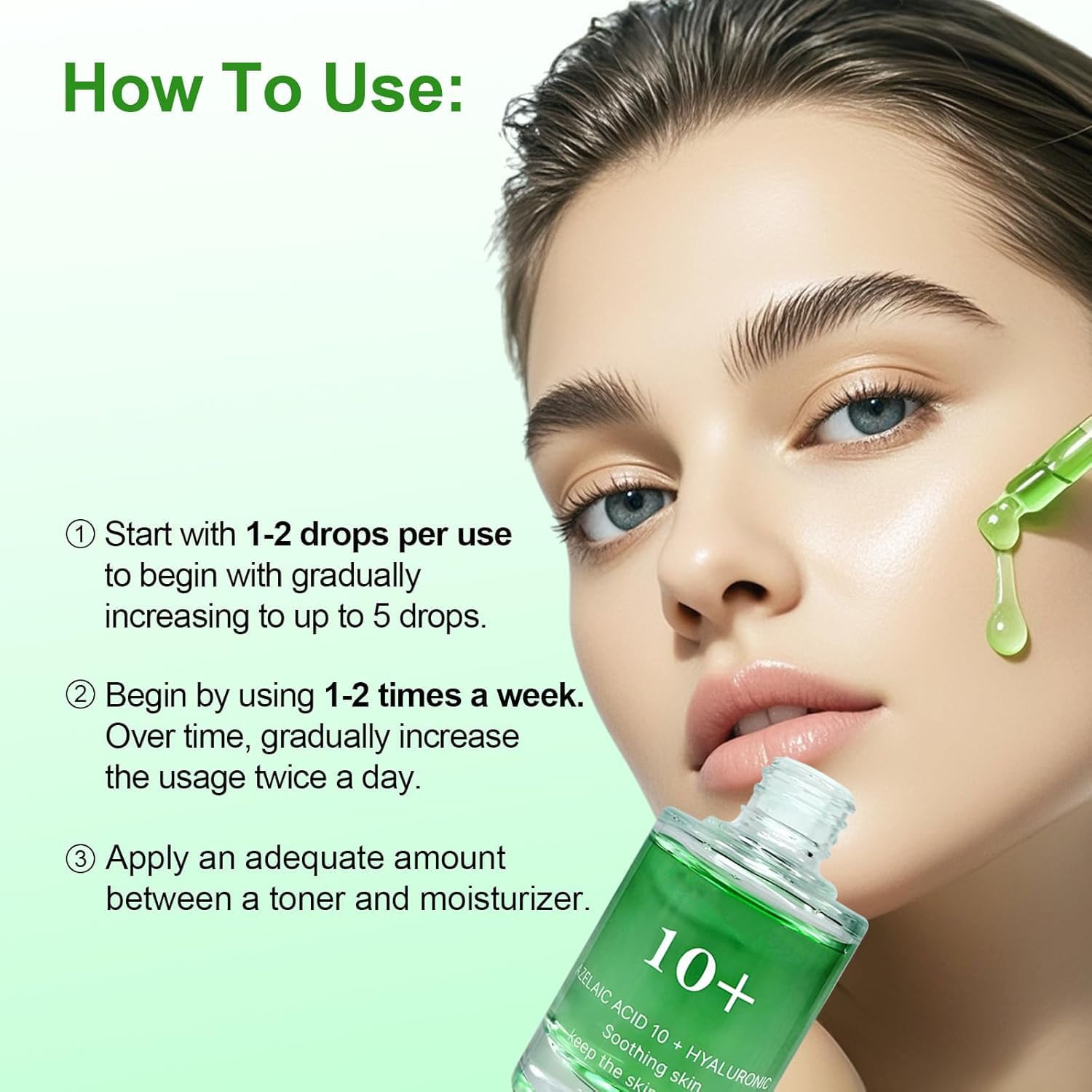 Azelaic Acid 10% Face Serum,Facial Serum for Sensitive Skin, Hyaluronic Acid, Niacinamide (30ml/1.01 fl oz.) - Image 5